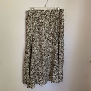 Lush White and Black Floral Skirt